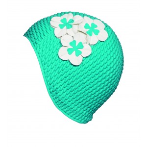 Bubble Swim Cap With Flowers 